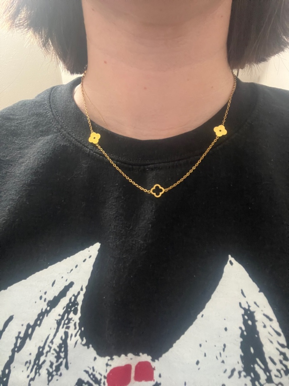 Anthropologie Jewelry Gold Plated Clover Necklace (1071) NWOT - Picture 3 of 3